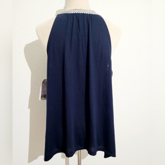 NEW Jolt Tassel Crochet Accent Tank Top Geometric Paisley Print Womans Size M - Picture 3 of 10